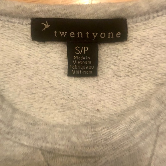 Heather gray sweatshirt with silver studs on shoulders in SP - Picture 4 of 5